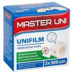 Лейкопластырь, Master Uni (Мастер Юни) р. 3смx500см 1 шт Unifilm Юнифилм на полимерной основе